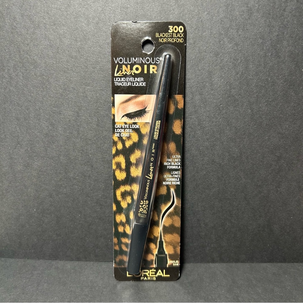 L'Oreal Voluminous Liquid Eye Liner Noir Blackest Black 300, Cat Eye Look